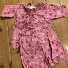 ピンク 水玉模様 甚平 90