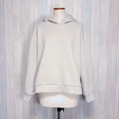 【GU】長袖パーカー フーディー トップス カジュアル ベージュ ゆったり XL