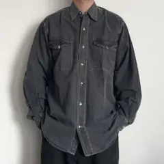 ユーロヴィンテージ montecatini シャンブレーシャツ ブラック M