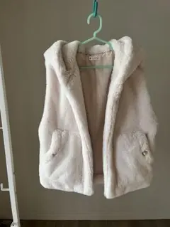 axes femme フェイクファー フード付きベスト