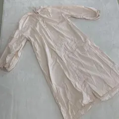 Discoat ピンク ワンピース コットン フロントボタン ギャザー袖 F