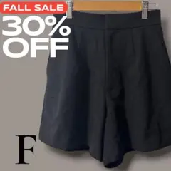 「即日発送」F黒 ショートパンツ ハイウエスト 前面ポケット付き