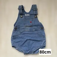 ポロベビー デニムロンパースサロペット80cm