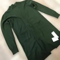 M126 OTONA ダークグリーン ロングカーディガン