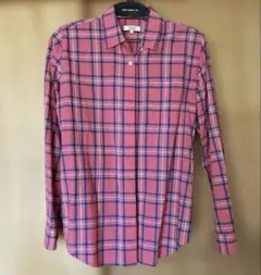 AIGLE チェックシャツ　ピンク色のサムネイル