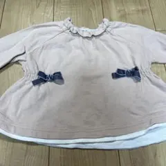 petit main ピンク フリル襟 トップス 90cm