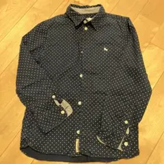 H&M ドット柄長袖シャツ 130cm（7〜8Y） ネイビー