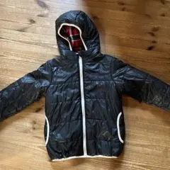 ブラック 中綿コート フード付き