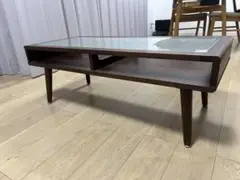 木製 ガラス天板 センターテーブル ローテーブル