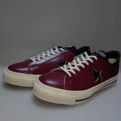 CONVERSE日本製ワンスターレザーONE STAR J赤紫/黒27㎝新品箱付のサムネイル