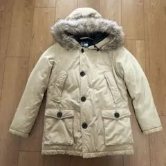 ナノユニバース　ベージュ ダウンジャケット フード付き