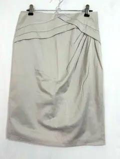 【日本製】 クードシャンス 膝丈 スカート タイト アイスグレー 38(M)