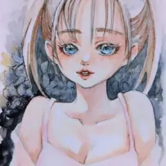 手描きイラスト　オリジナルイラスト　水彩　原画　アナログイラスト