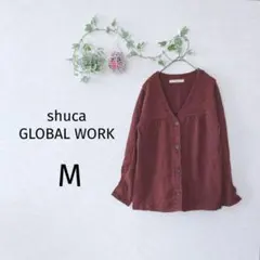 【shuca GLOBAL WORK】 カーディガン （M） ワインレッド