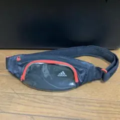 adidas ボディバッグ 黒/赤 透明ポケット付き