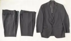 【美品】ビジネススーツ　セットアップ　メンズ　パンツ2本付　ダークグレー