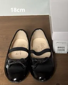 プティマイン 黒 フォーマルシューズ 18cm