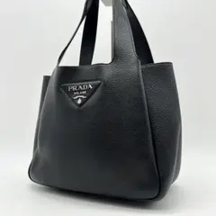 PRADA ミディアム レザー トート ヴィッテロダイノ 1BG335 ブラック
