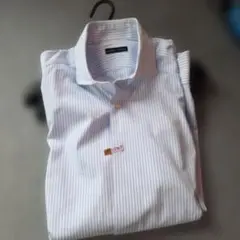 azabu tailor 青白ストライプ ワイシャツ