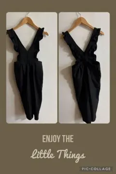 120ブリーズ BREEZE フリル　サロペット　オーバーオール　黒　双子　2着