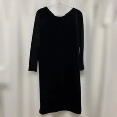 ブラック 長袖 ロングワンピースのサムネイル
