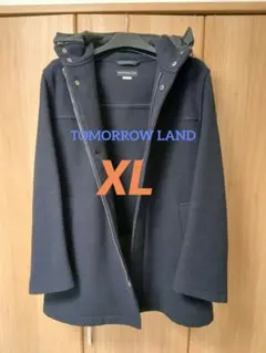 【TOMORROW LAND】ネイビー フード付き ウールコート