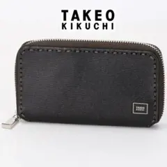 新品 定価12,100円 タケオキクチ 牛革 カードケース レザー ブラック 黒