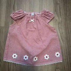 トップス チェック 夏服 90