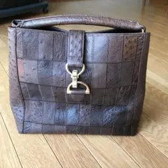 オーストリッチレザー　パッチワーク　バッグ