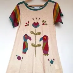 Jocmomolaシピラ 鳥と花刺繍 半袖チュニックのサムネイル