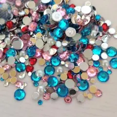 ラインストーン 半円パール サイズ色々 大容量 まとめ売り 匿名配送