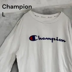 USA古着　Champion ロゴプリント ロンT L ホワイト