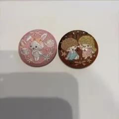 刺繍デザイン ピンバッジ 2個セット