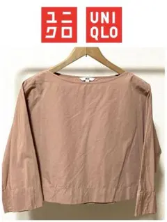 UNIQLOユニクロ エクストラファインコットンT ブラウス　8分袖　ピンクのサムネイル