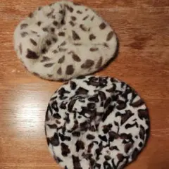 ヒョウ柄　ベレー帽　帽子