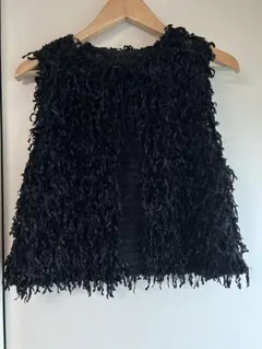 【JEANASIS】シアーベロアフリンジベスト☆F