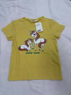 【新品】H&M ユニコーン Tシャツ イエロー 100-115cmのサムネイル