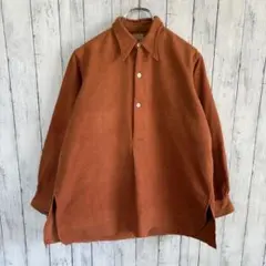 40s ユーロ ヘビーコットン グランパシャツ ワークシャツ ヴィンテージ M