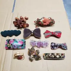 ブローチ ヘアピン バレッタ 計13点 まとめ売り アクセサリー