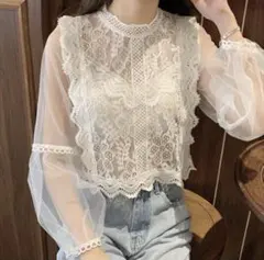 frunco シースルー ロングスリーブ レーストップス