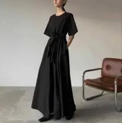 CLANE クラネ　WIDE BELT MAXI ONE PIECE ブラック