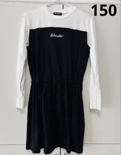【新品】ワンピース　長袖　女の子　150cm きれいめ　モノトーン【未使用】