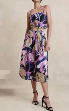 キャミソール BANANA REPUBLIC クロスフロントクロップトップ　花柄