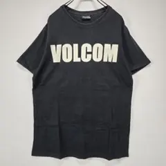 VOLCOM　ヴィンテージ　Tシャツ　L　ビッグロゴ　ブラック　リユース　古着