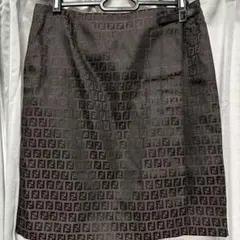 FENDI フェンディ ズッカ柄 FFロゴ ニットスカート グレー 40 - メルカリ