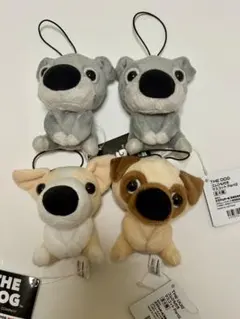 【限定】THE DOG ゴムひも付きマスコット 4個セット ラウンドワン