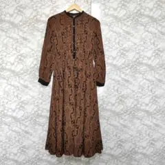 アーバンリサーチ ロングワンピース 花柄 ペイズリー 長袖 裏地