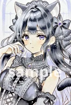 ウマ娘 カレンチャン 花嫁 手描き ファンアート 色紙 アナログ - メルカリ