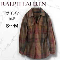チェック　長袖　シャツ　ミリタリー風　ラルフローレン Ralph Lauren
