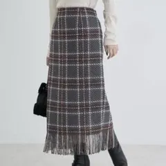 SUGAR SPOON ＊チェックフリンジスカート